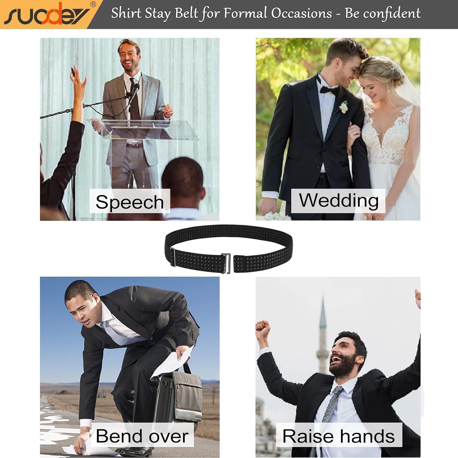 Cinturón Antideslizante SUOSDEY para Camisas Ajustable 3.1cm