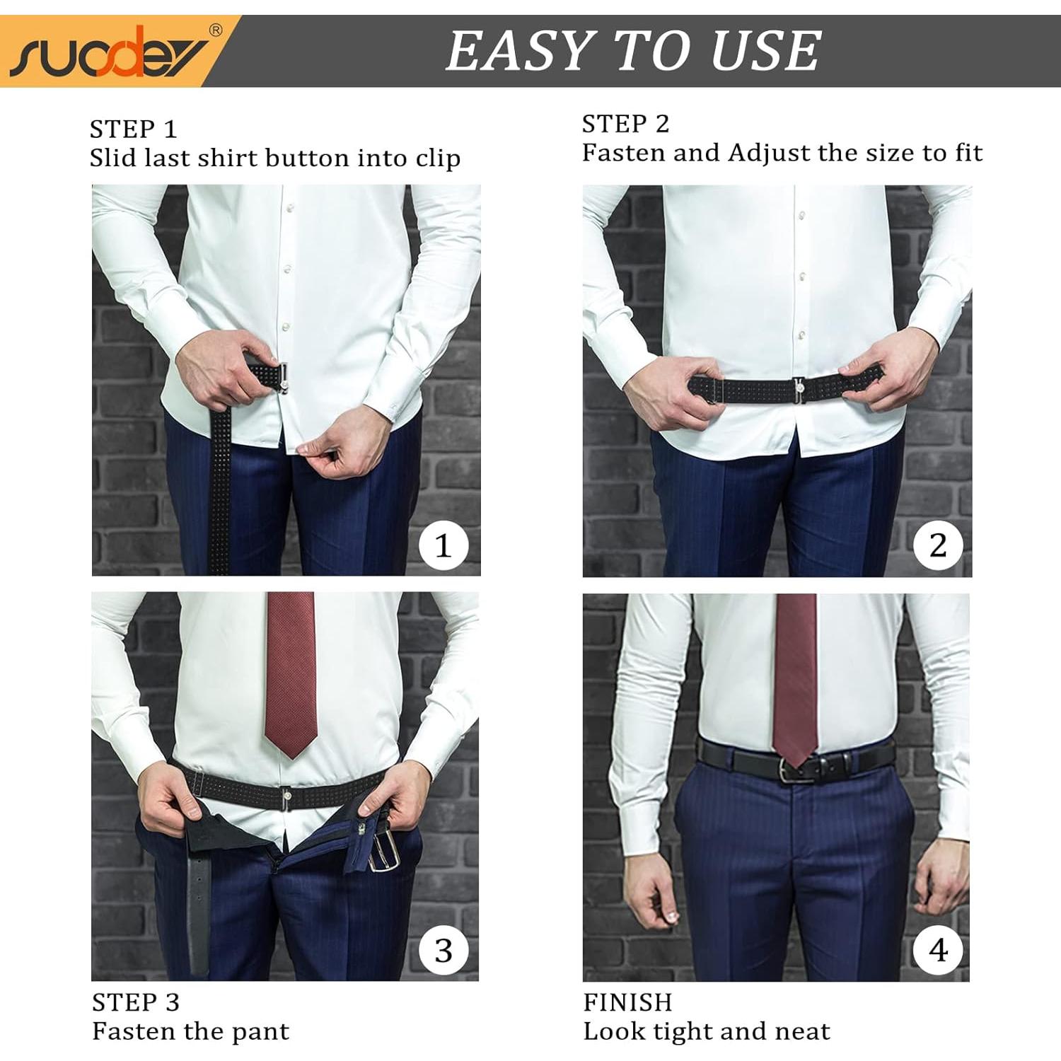 Cinturón Antideslizante SUOSDEY para Camisas Ajustable 3.1cm