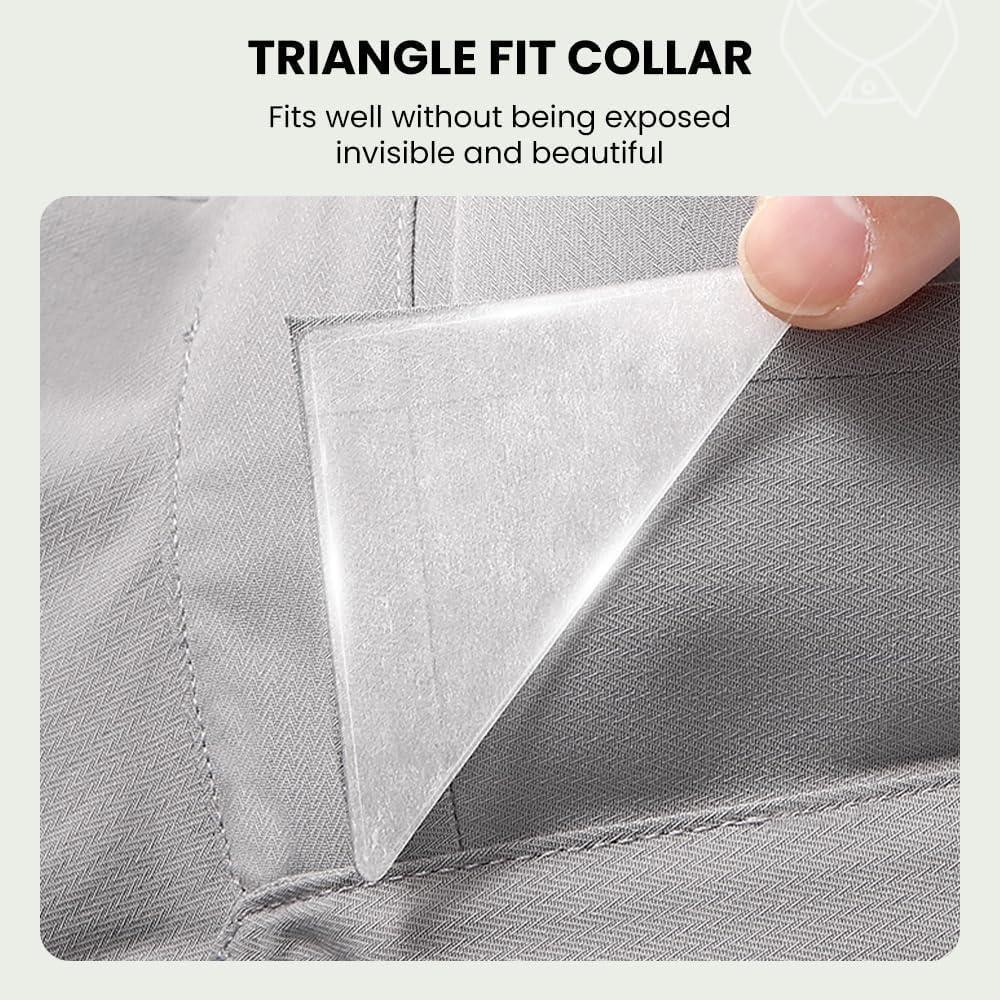 50 Piezas Collar Stays Triangulares Blancos WinldMonmo PVC