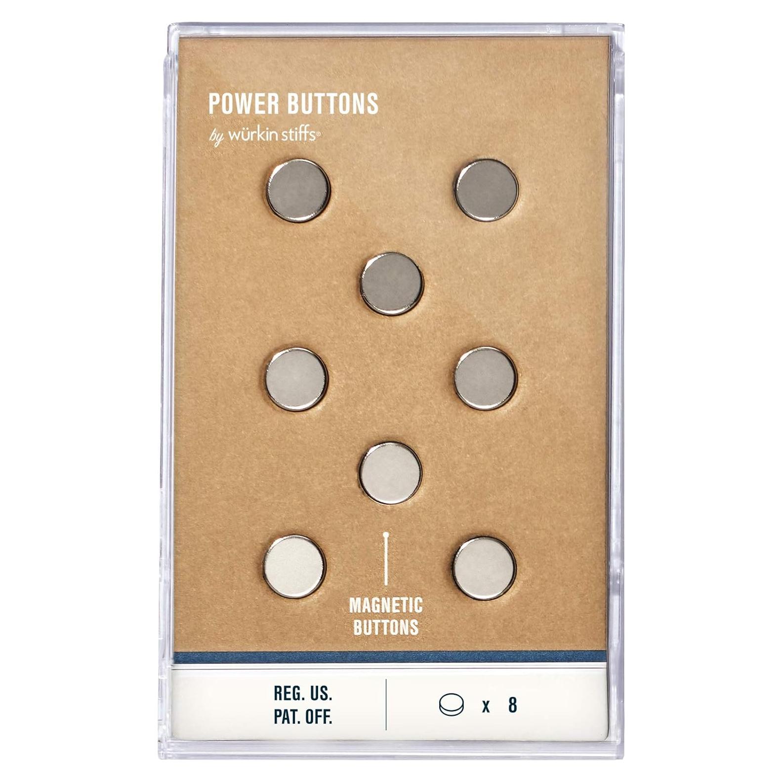 Botones Magnéticos Wurkin Stiffs - Paquete de 8 para Cuellos