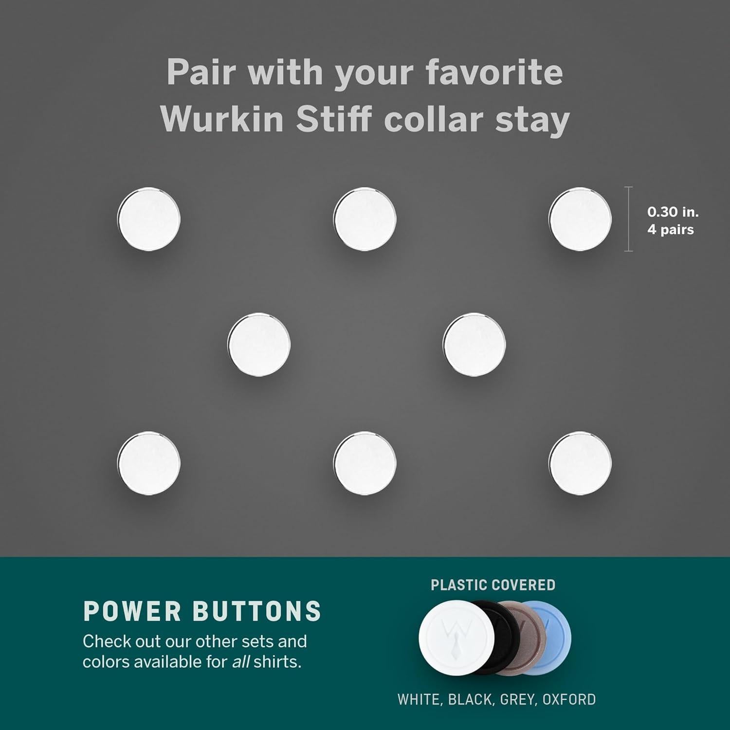 Botones Magnéticos Wurkin Stiffs - Paquete de 8 para Cuellos