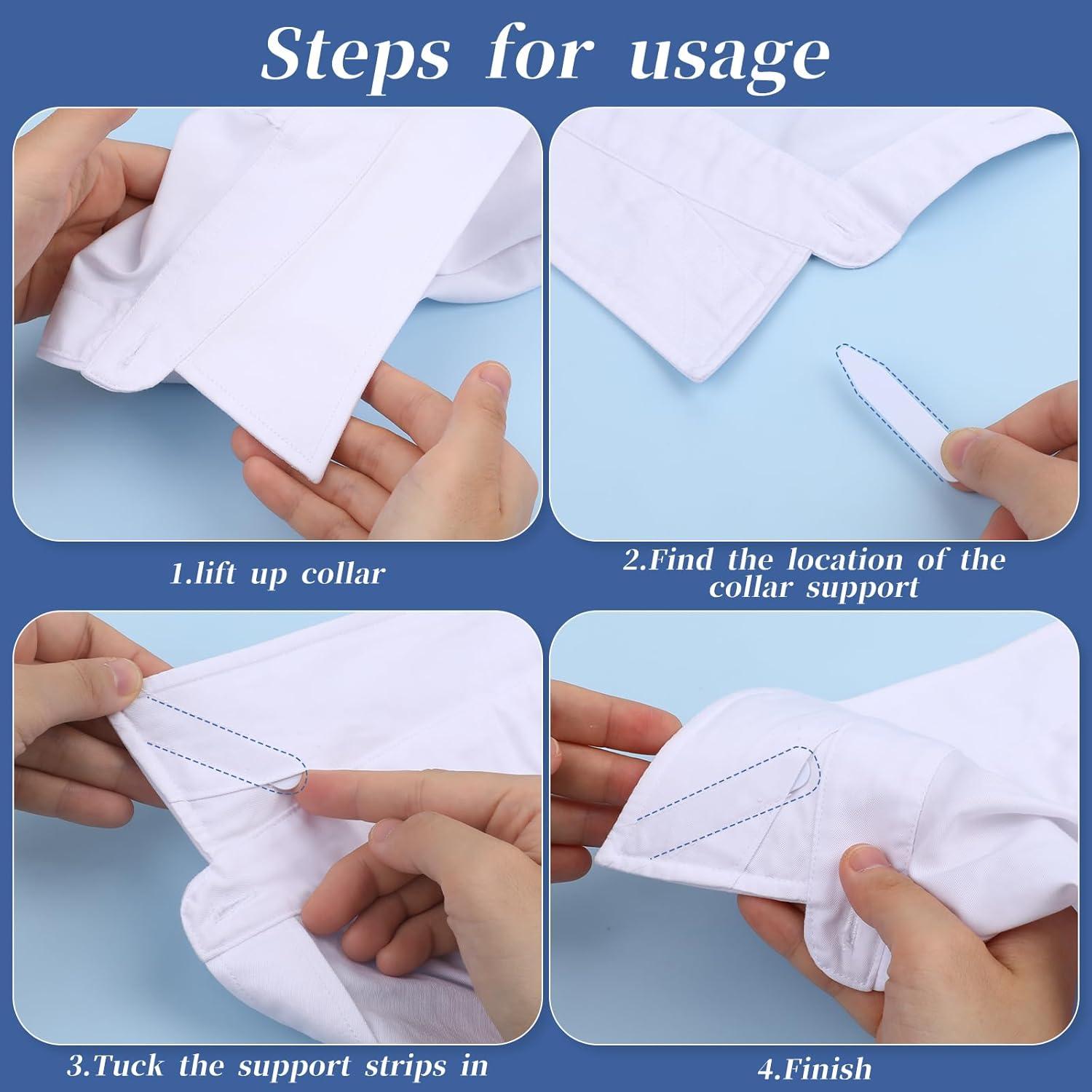 90 Soportes de Cuello de Plástico Blanco para Camisas de Hombre