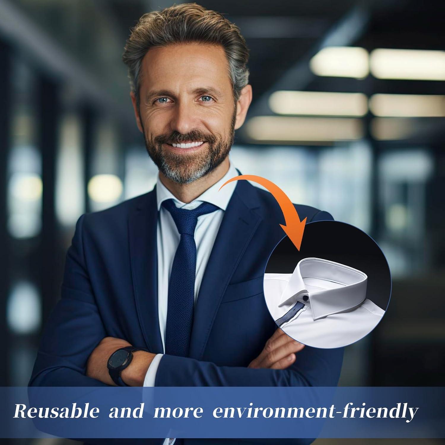 90 Soportes de Cuello de Plástico Blanco para Camisas de Hombre