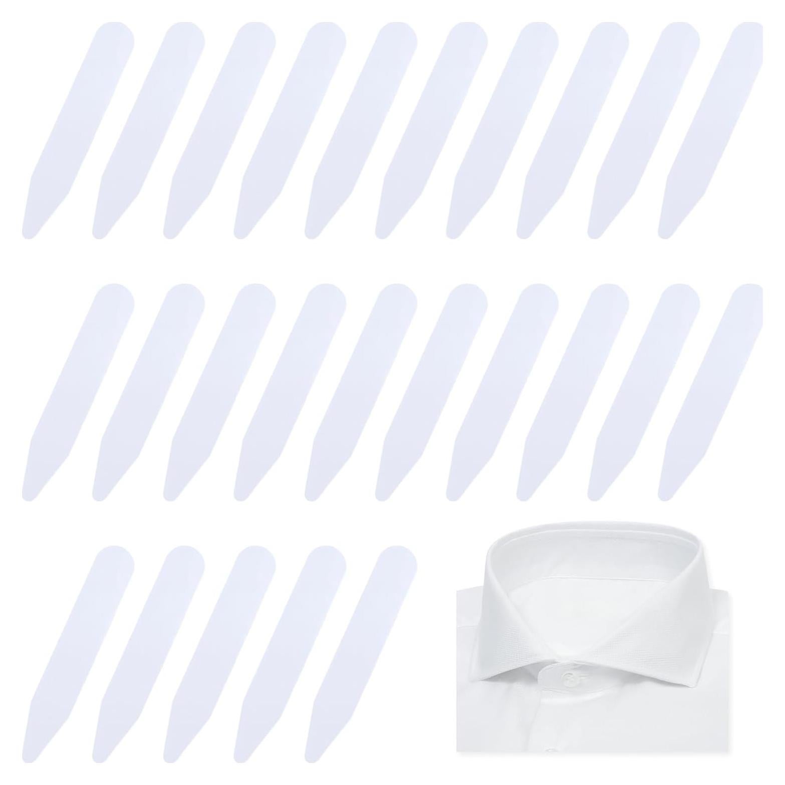 60 Soportes de Cuello de Plástico Blanco para Camisas de Hombre