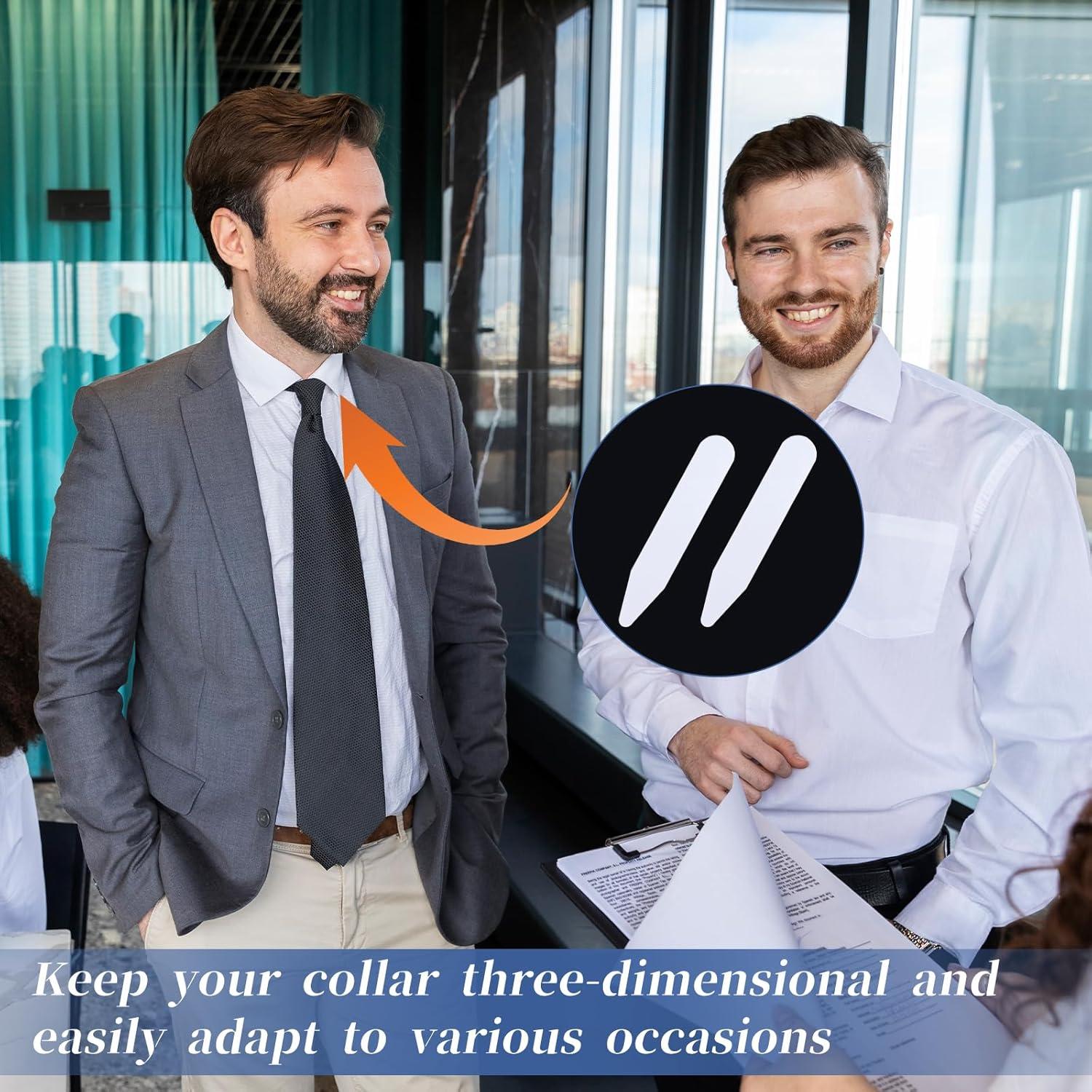 60 Soportes de Cuello de Plástico Blanco para Camisas de Hombre