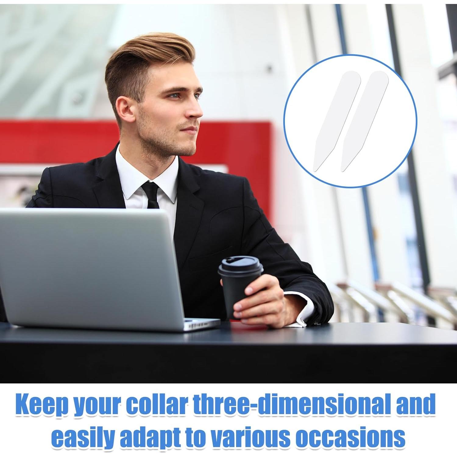 90 Soportes de Cuello de Camisa JIYIN para Hombre 5.5x1 cm