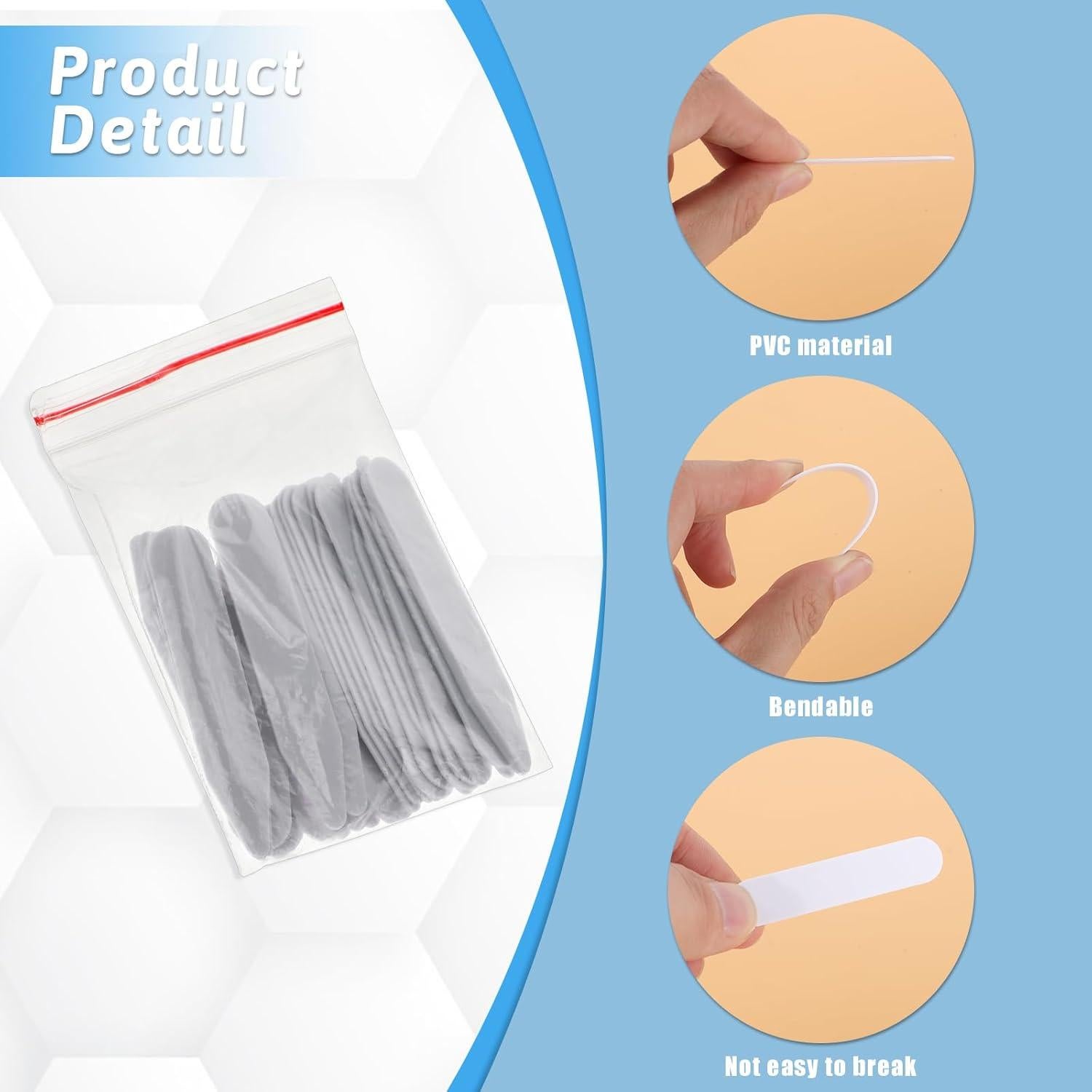 30 Soportes de Cuello de Plástico Blanco para Camisas de Hombre