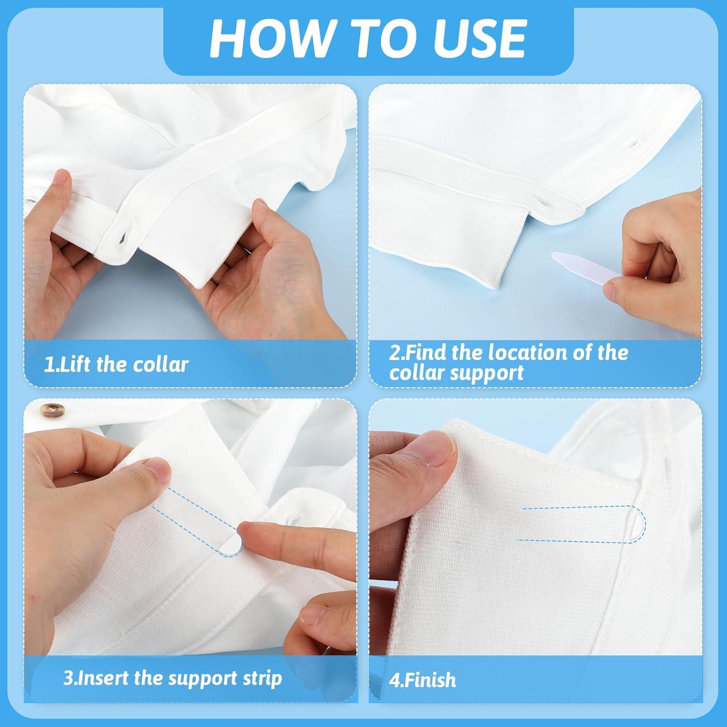 30 Soportes de Cuello de Plástico Blanco para Camisas de Hombre