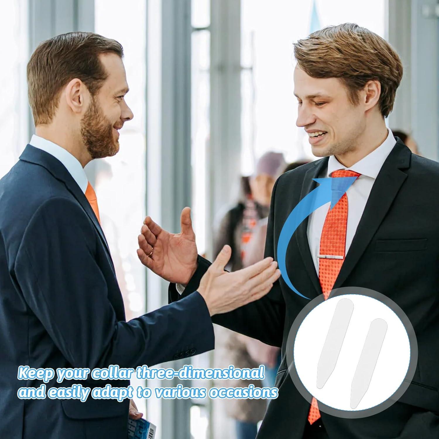 30 Soportes de Cuello de Plástico Blanco para Camisas de Hombre