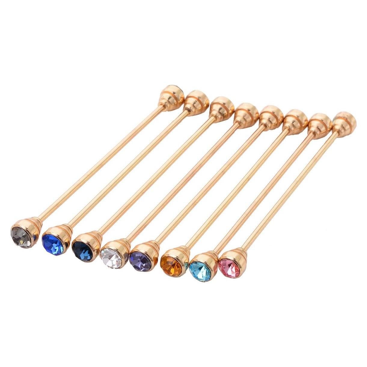 Set 8 Pinzas de Cuello de Cristal YYBONNIE - Oro 18K