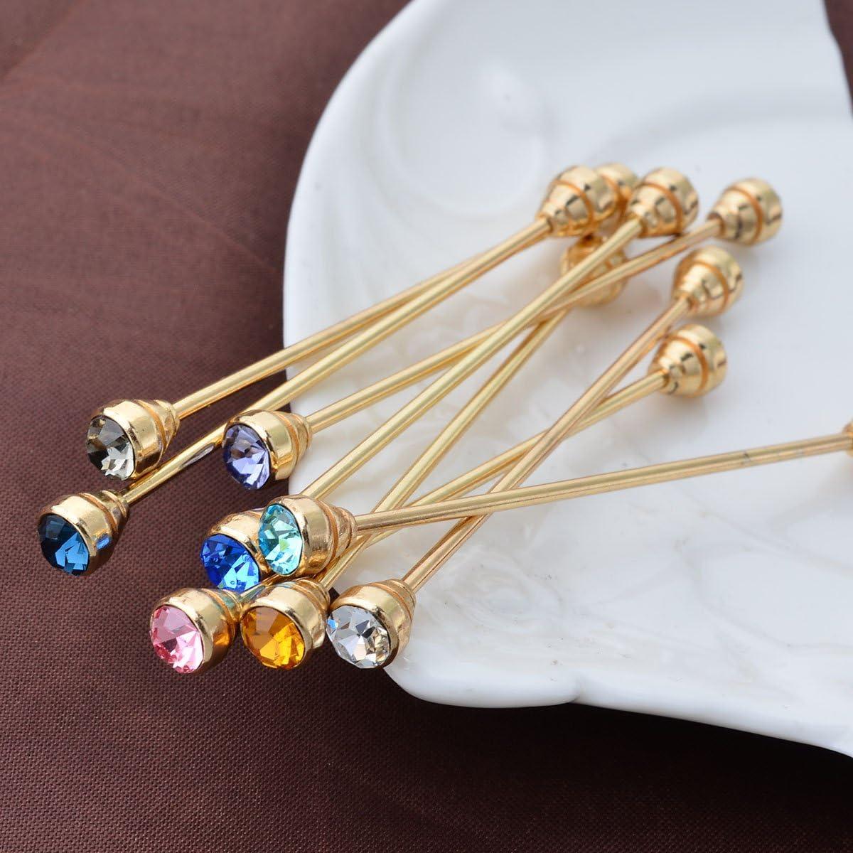 Set 8 Pinzas de Cuello de Cristal YYBONNIE - Oro 18K