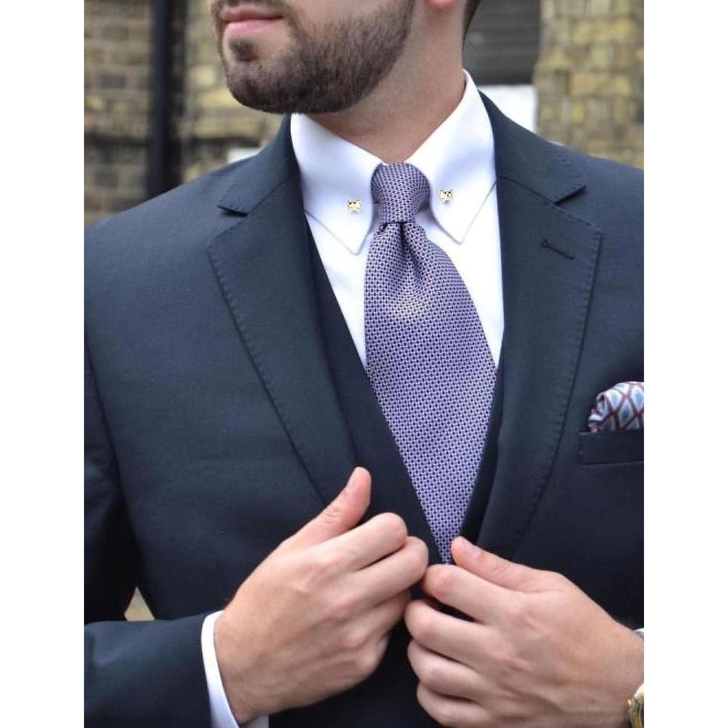 3 Pinzas de Corbata de Cobre YYYBONNIE en Oro, Plata y Negro