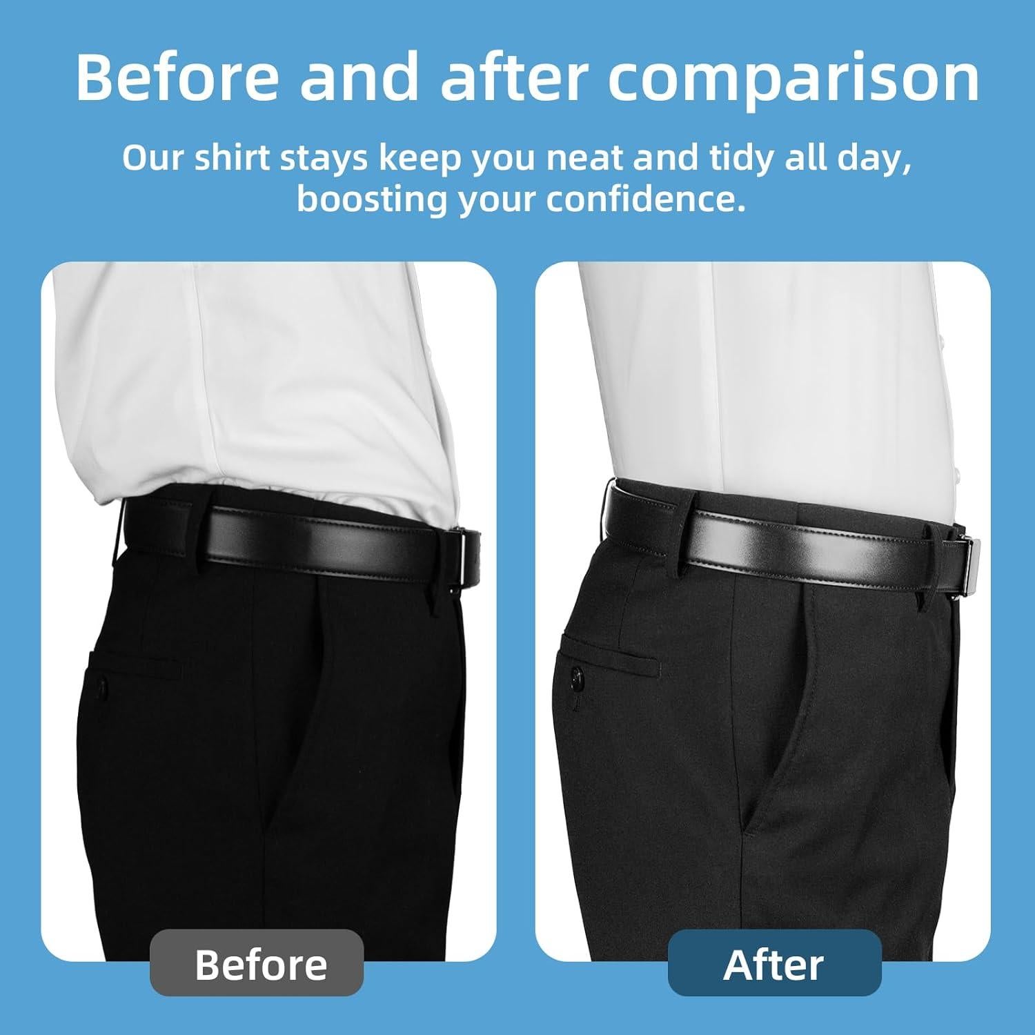 EGGBOY Sujetadores de Camisa Ajustables para Hombres - 2 Pares