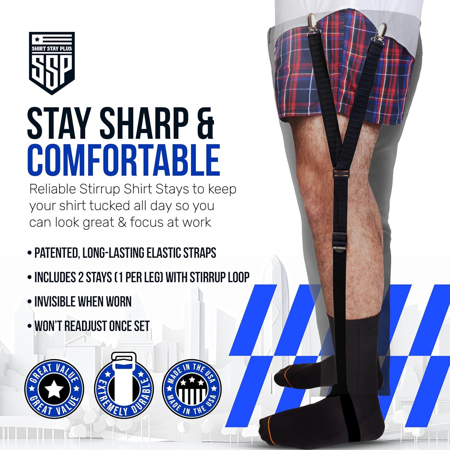 Sujetador de Camisa Shirt Stay Plus Estilo Estribo Negro