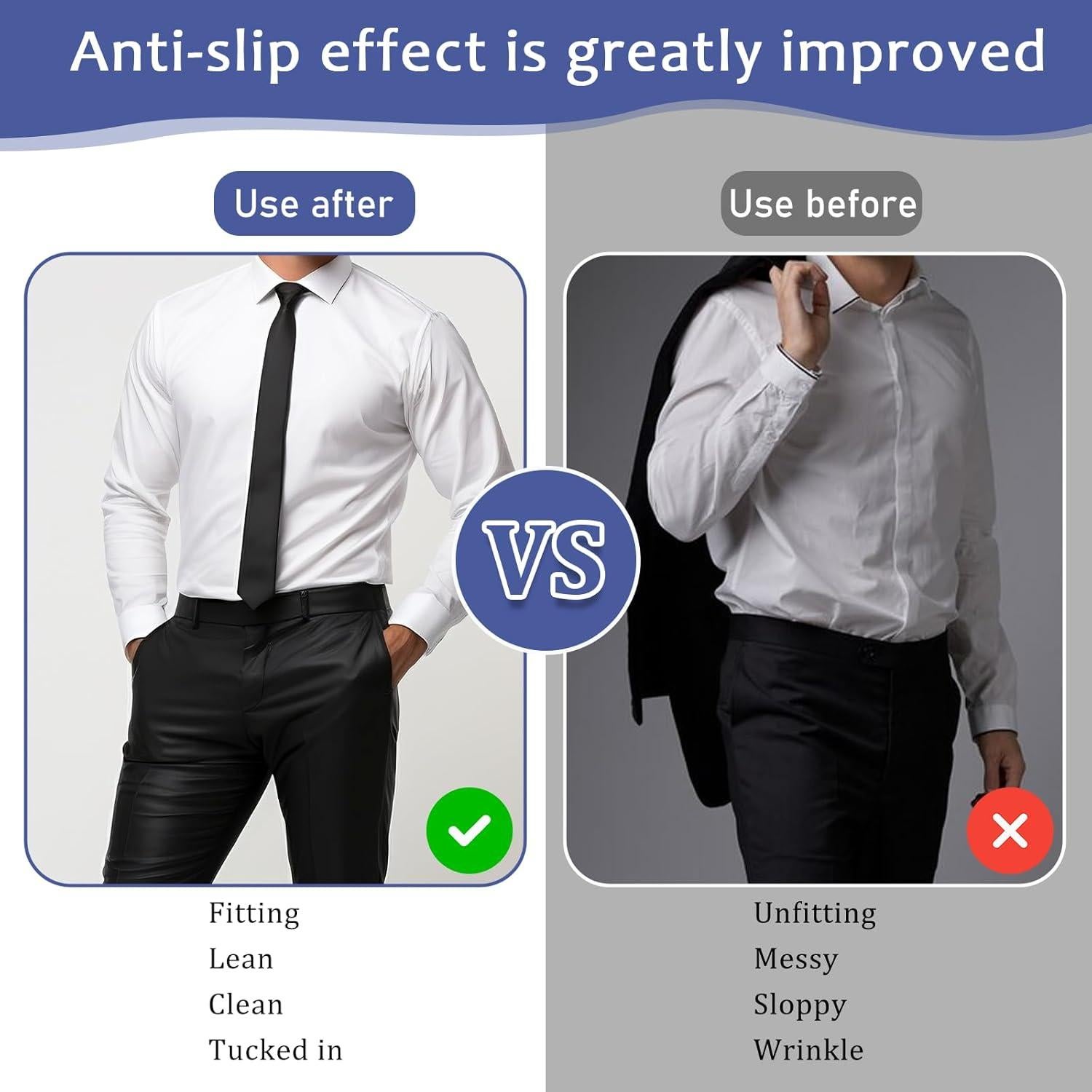 Cinturones Antideslizantes para Camisas Qianyu - 2 Pcs Ajustables