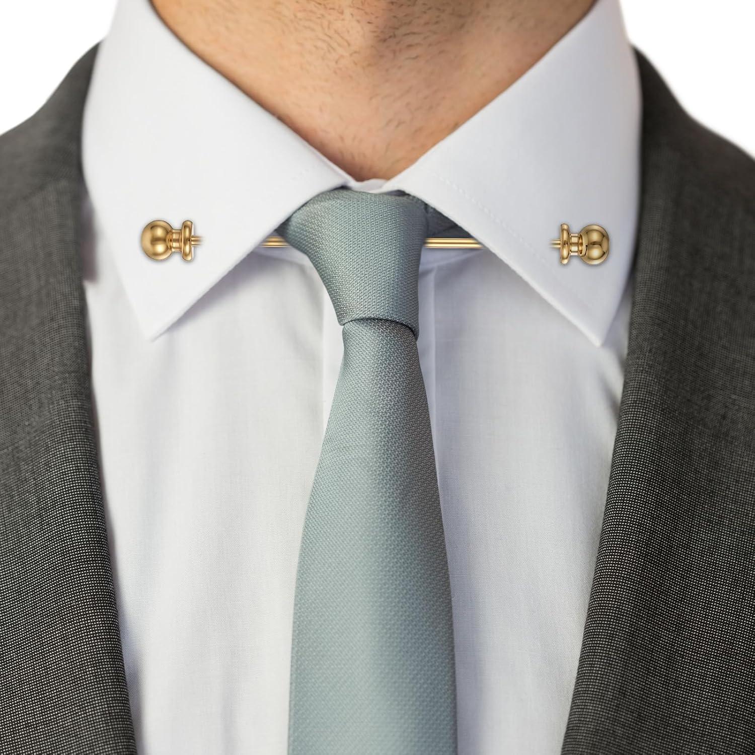 3 Piezas Pines de Barrita de Cuello Latón Hombre Plata Oro Negro