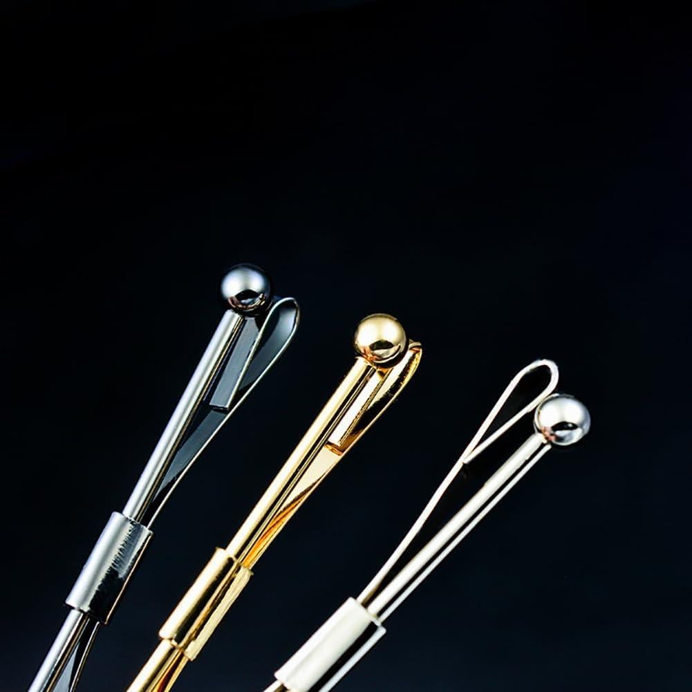 Clip de Corbata BFLCTTBD 3 Piezas Metal Oro Plata Negro