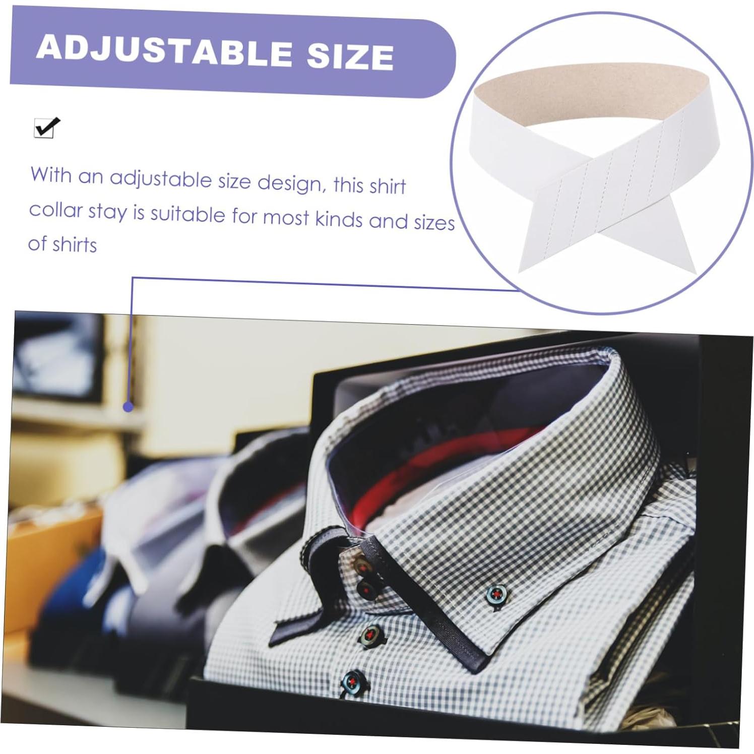 100 Soportes de Cuello de Camisa de Papel HONMEET 41.5x3cm