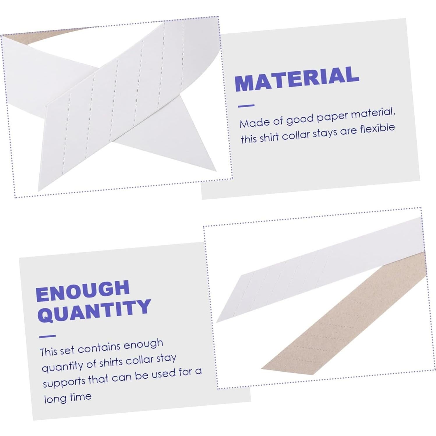 100 Soportes de Cuello de Camisa de Papel HONMEET 41.5x3cm