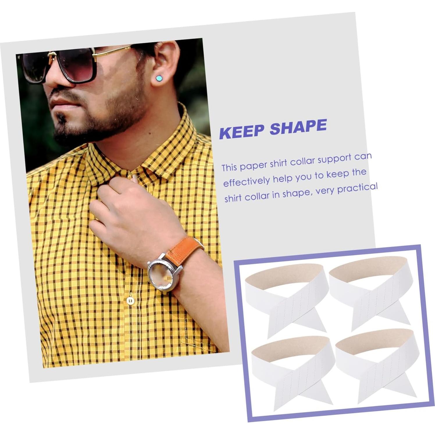 100 Soportes de Cuello de Camisa de Papel HONMEET 41.5x3cm