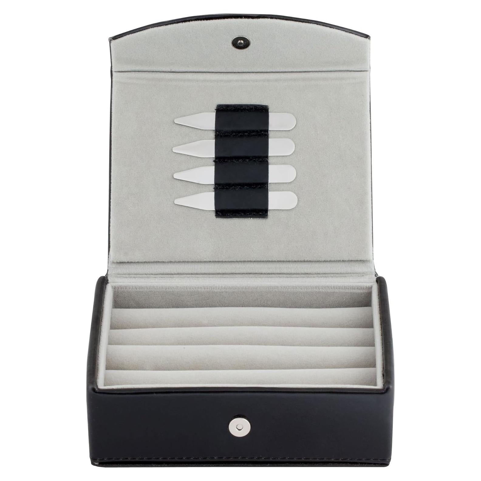 Caja de Almacenamiento de Gemelos Cuff-Daddy - Cuero Negro, 12 Pares