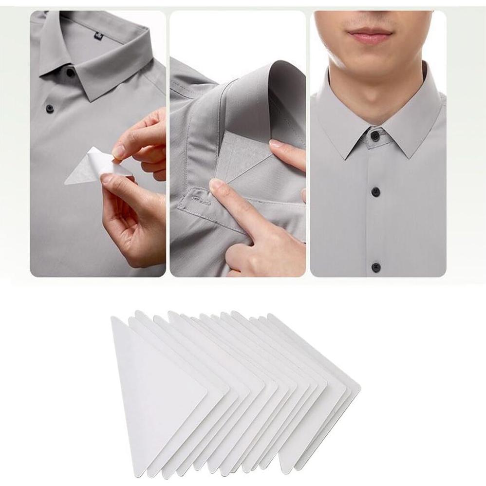 20 Soportes Adhesivos para Cuello de Camisa UPSTORE PVC 6.9x3.6cm