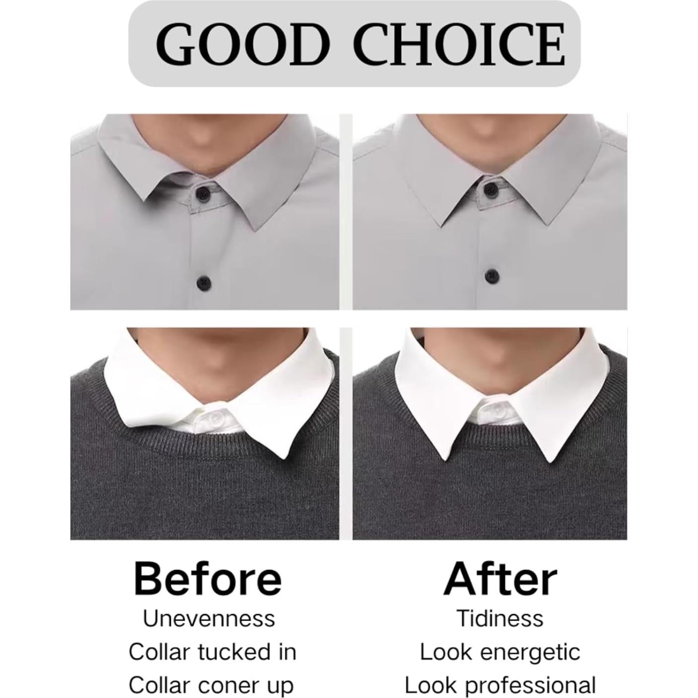 Soportes de Cuello de Camisa Polo No Curl 60 Piezas Adhesivos