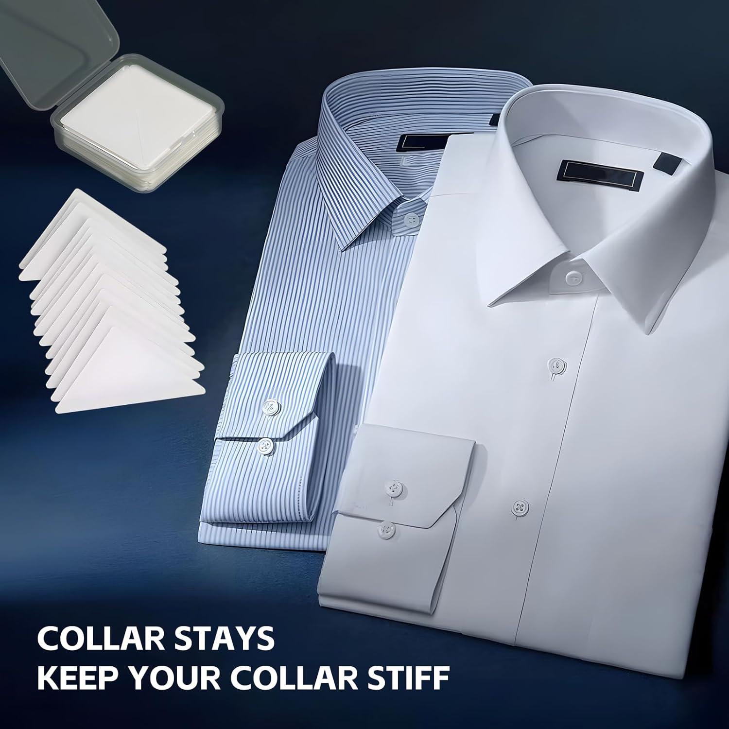 Soportes de Cuello de Camisa Polo No Curl 60 Piezas Adhesivos