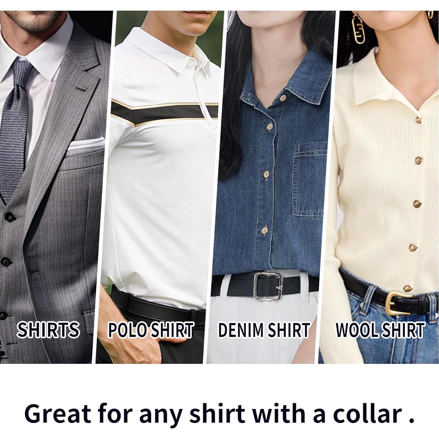 Soportes de Cuello de Camisa Polo No Curl 60 Piezas Adhesivos