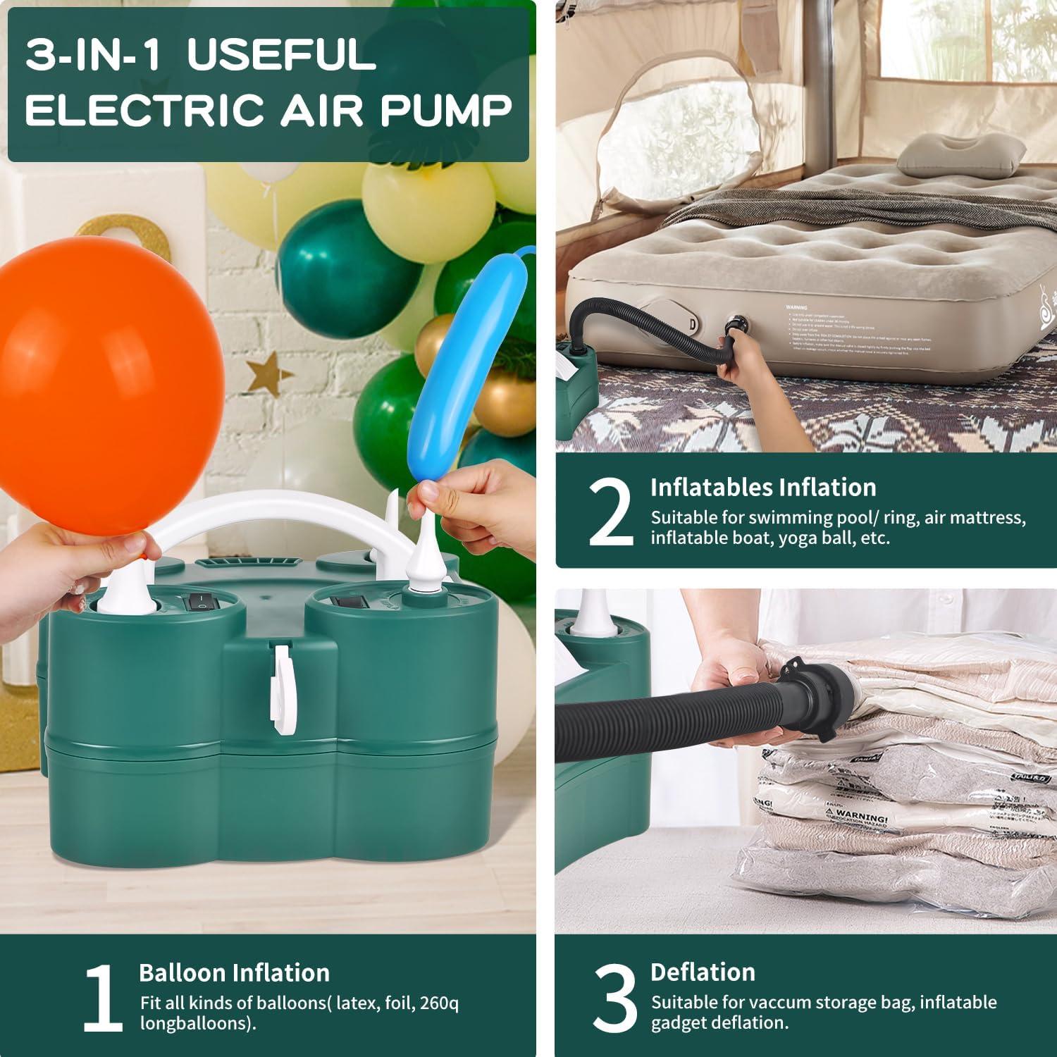 Bomba de Aire Eléctrica LooLaa 3-en-1 para Globos y Flotadores
