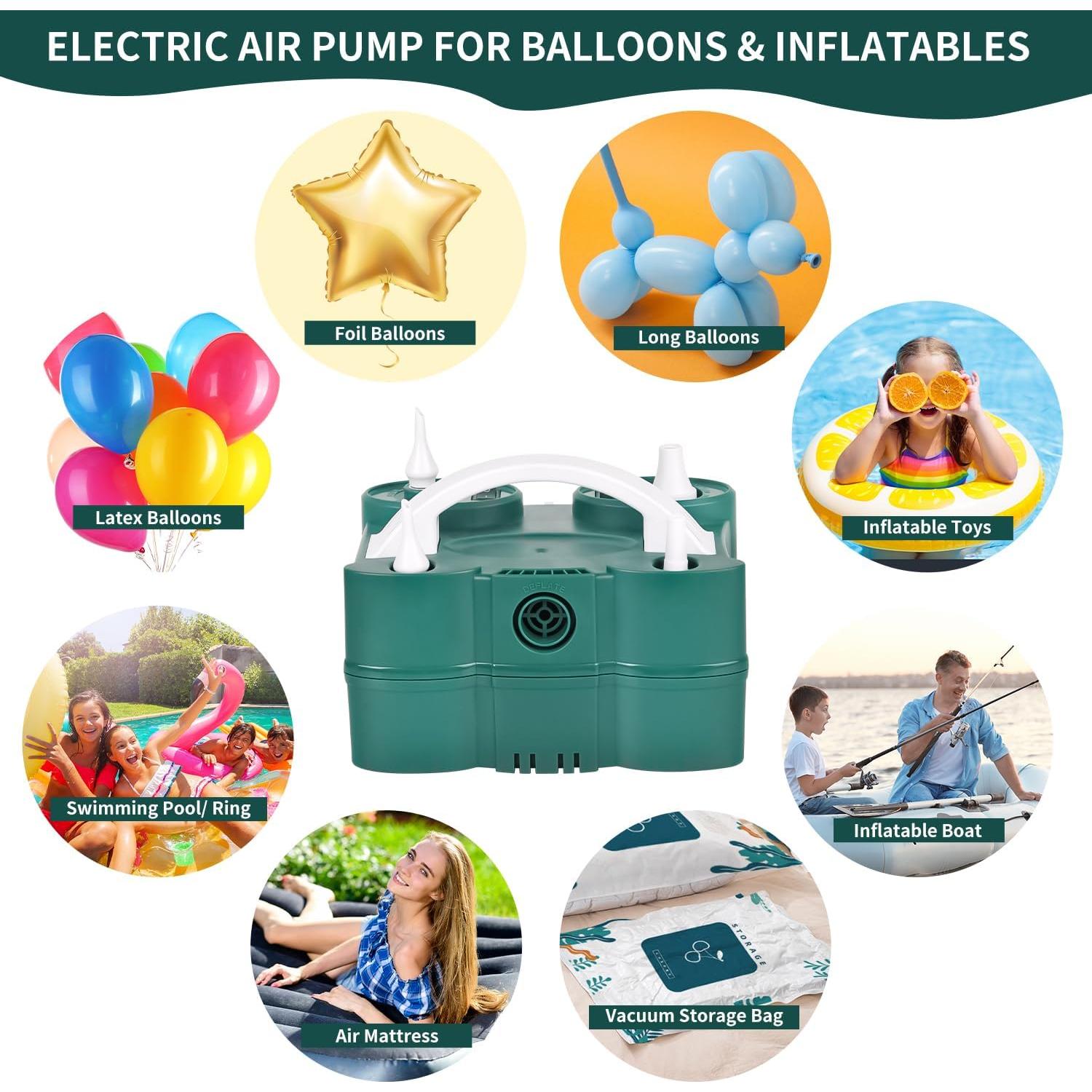 Bomba de Aire Eléctrica LooLaa 3-en-1 para Globos y Flotadores