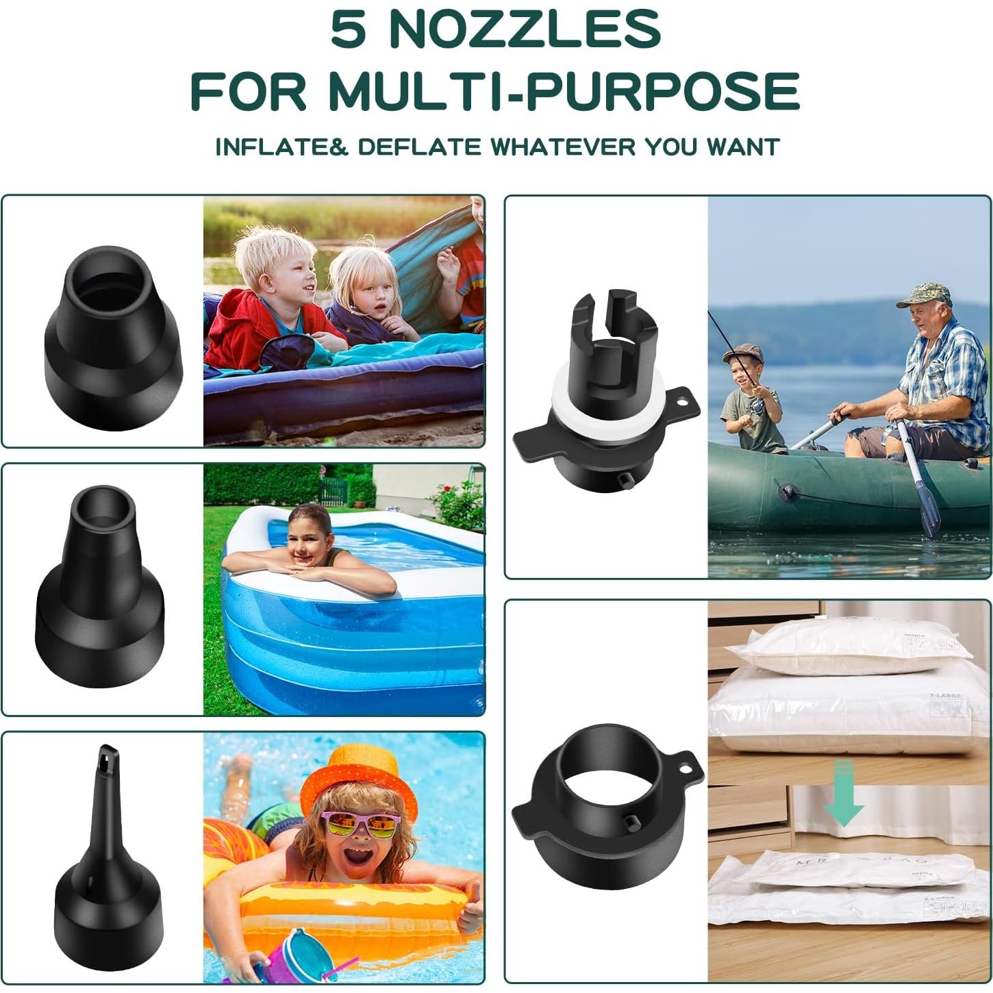 Bomba de Aire Eléctrica LooLaa 3-en-1 para Globos y Flotadores