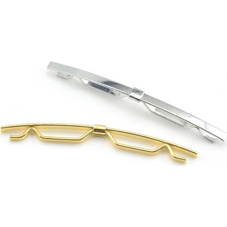 Pin de Barrita para Corbata Metal 2 Pcs Oro y Plata Teensery