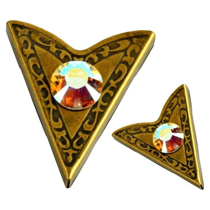 Puntas de Collar de Piedra Ámbar HHH - Acabado en Latón