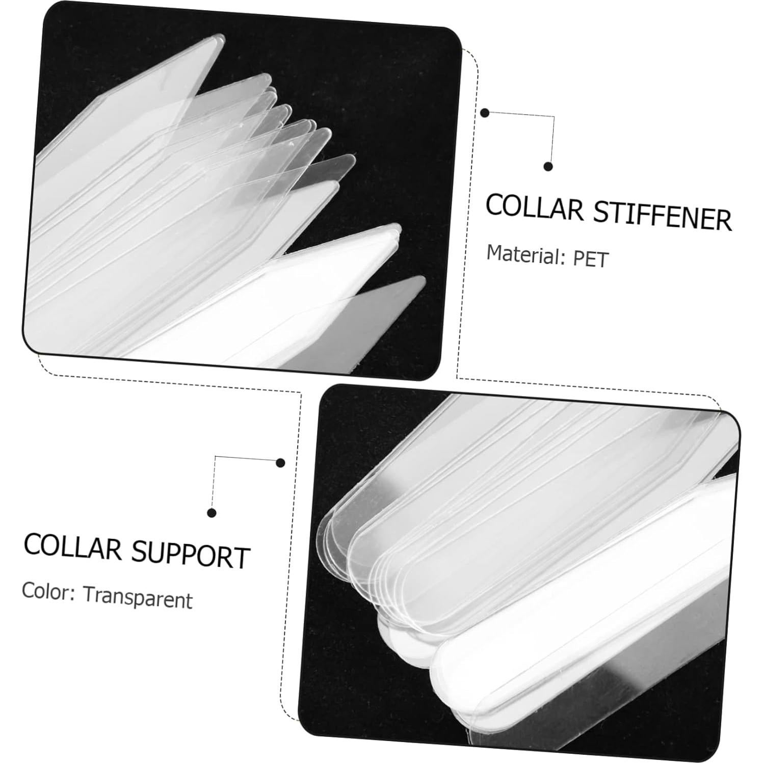 300 Soportes de Cuello de Camisa PACKOVE - Plástico Transparente