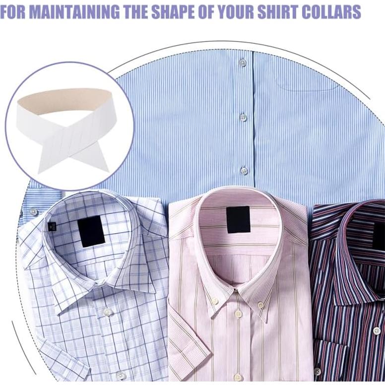 BESPORTBLE Tiras de Cuello de Papel 200 Pcs para Camisas