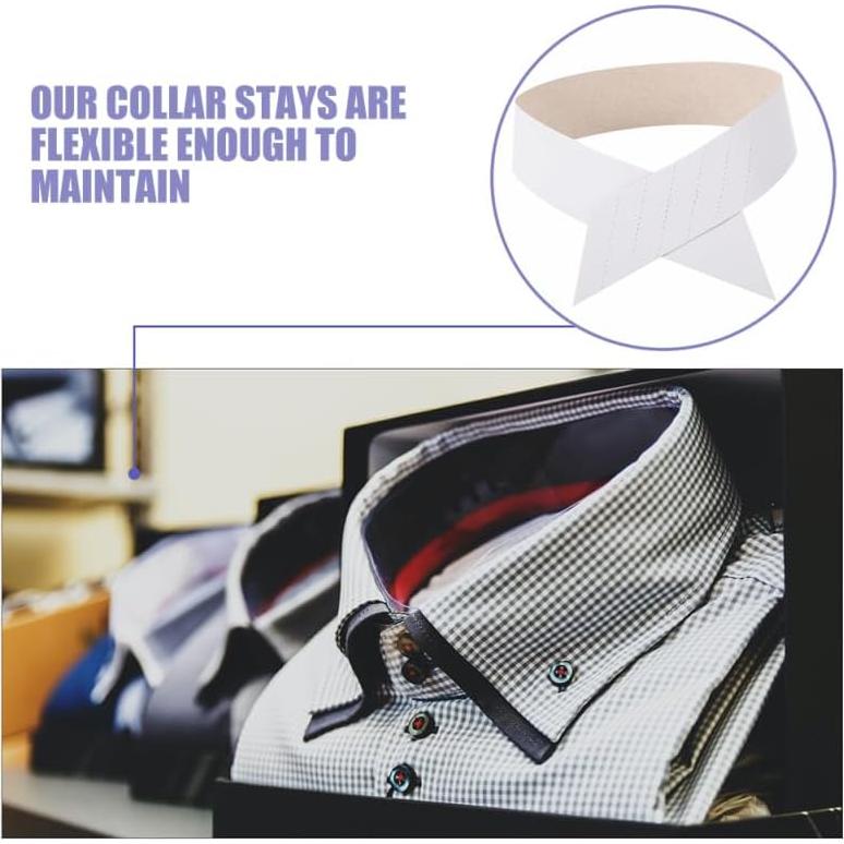 BESPORTBLE Tiras de Cuello de Papel 200 Pcs para Camisas