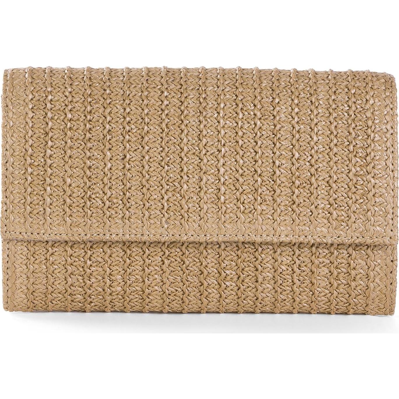 Bolso de mano de paja Kseymeir caqui, elegante y versátil