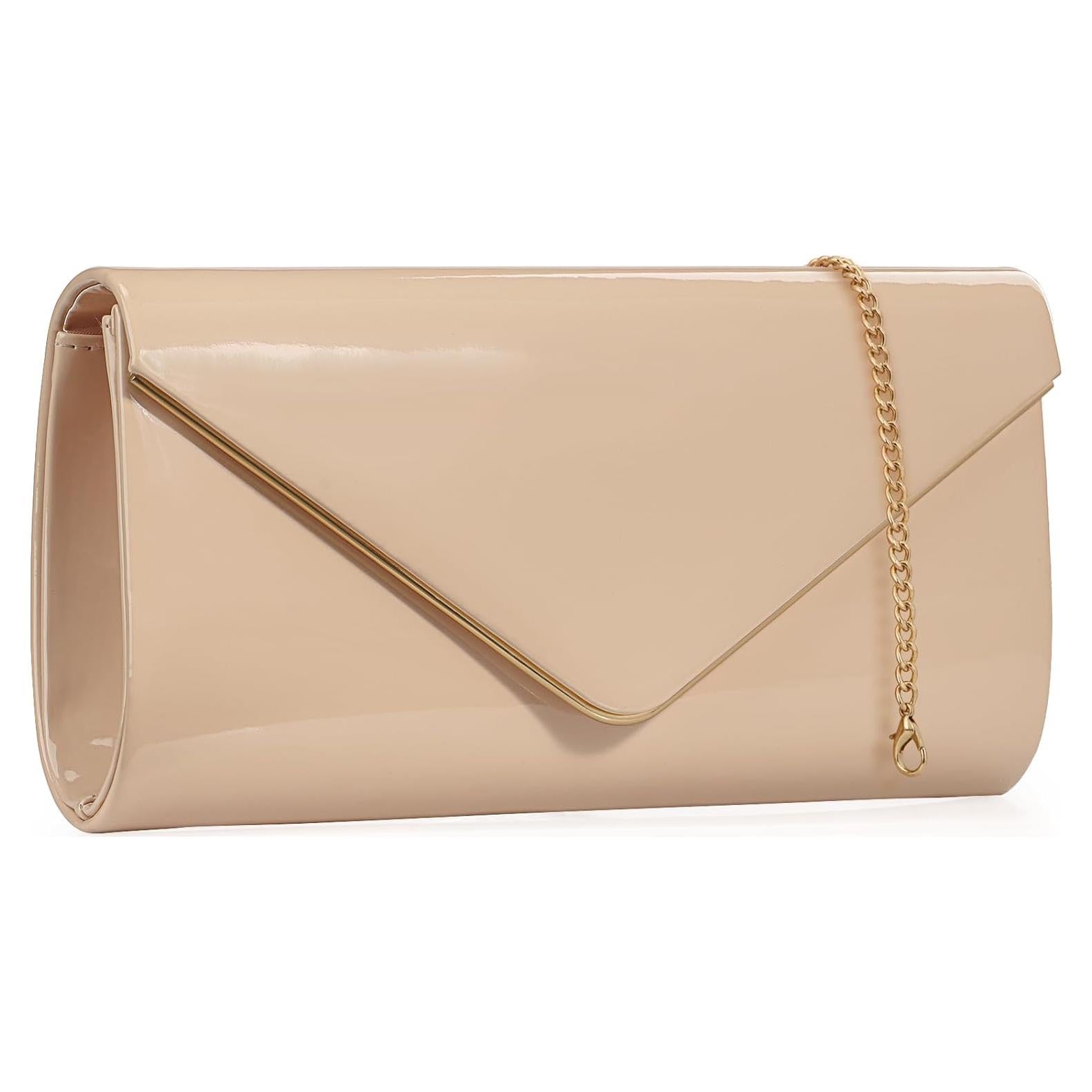 Bolso de mano tipo sobre Dexmay de cuero sintético brillante