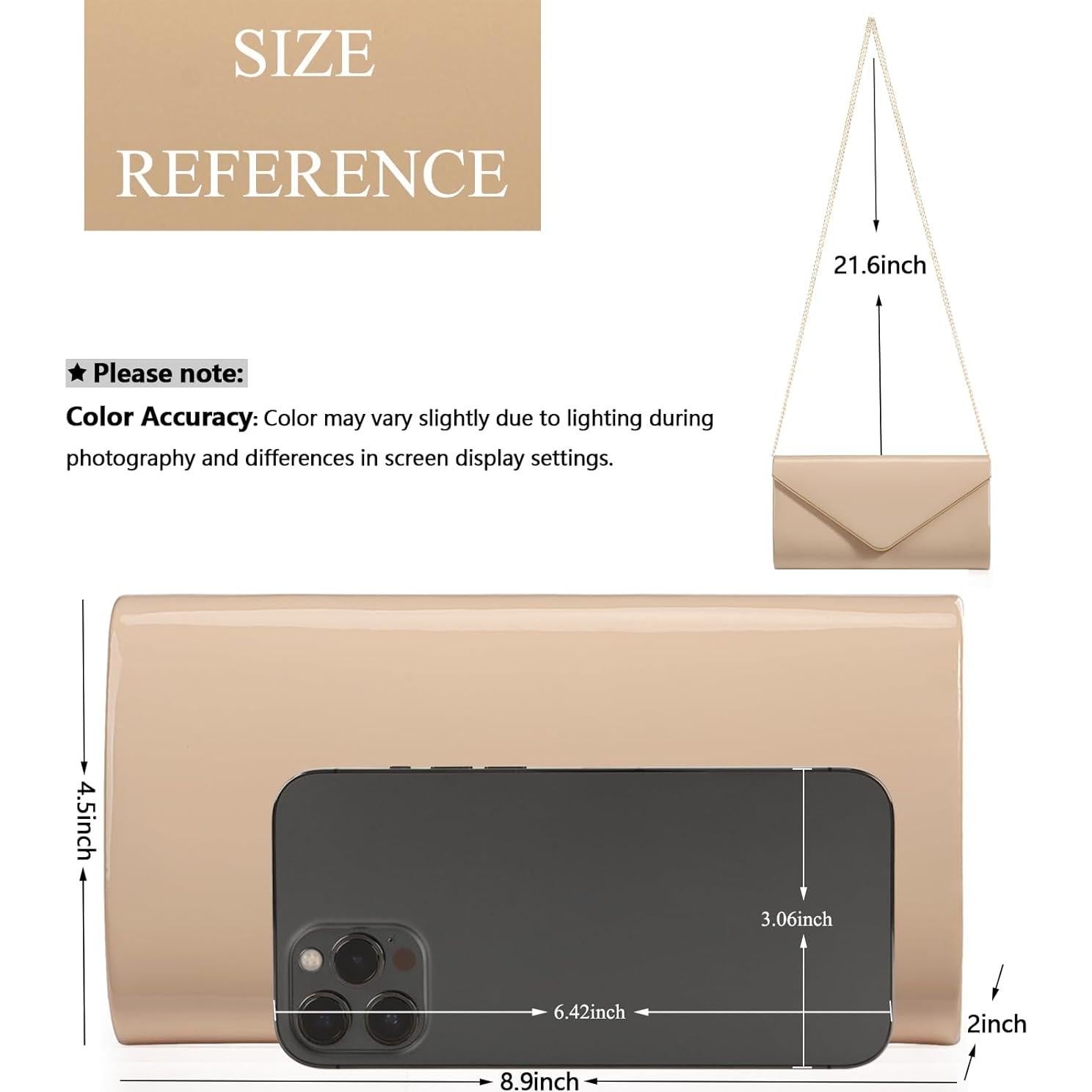 Bolso de mano tipo sobre Dexmay de cuero sintético brillante