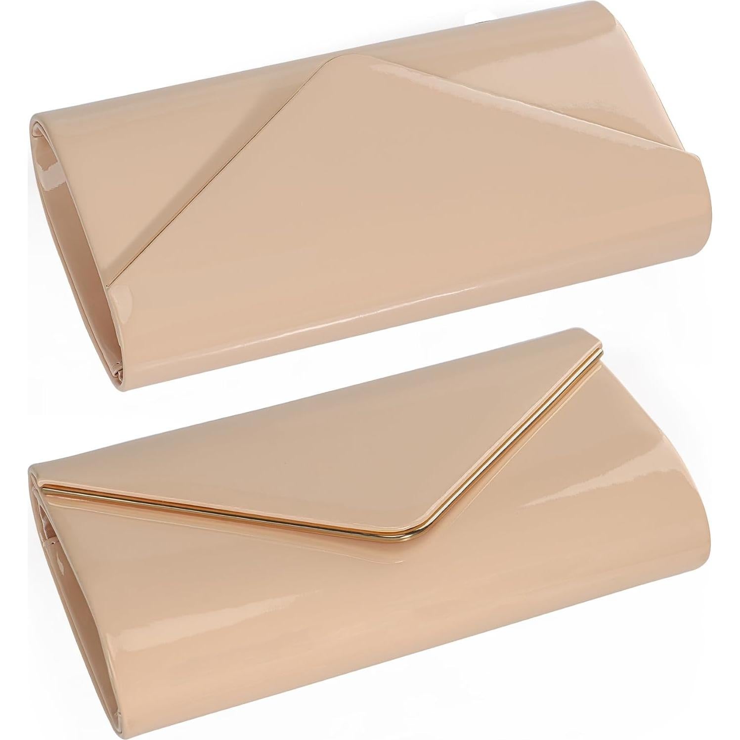 Bolso de mano tipo sobre Dexmay de cuero sintético brillante