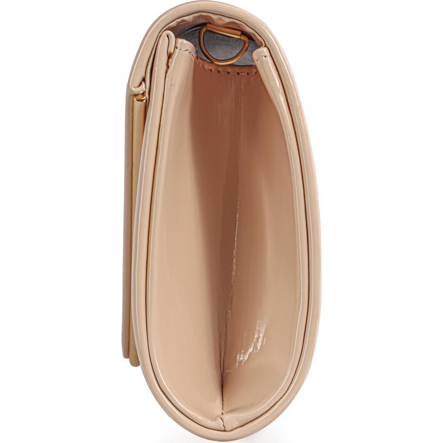 Bolso de mano tipo sobre Dexmay de cuero sintético brillante