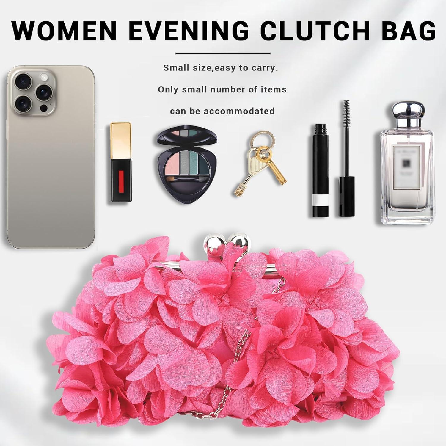 Bolso de Noche JAMBHALA Rosa 3D para Mujeres - Clutch Elegante