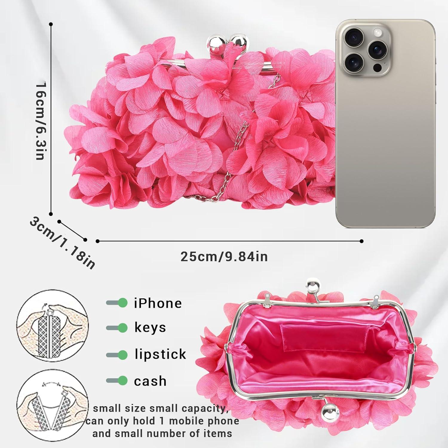 Bolso de Noche JAMBHALA Rosa 3D para Mujeres - Clutch Elegante