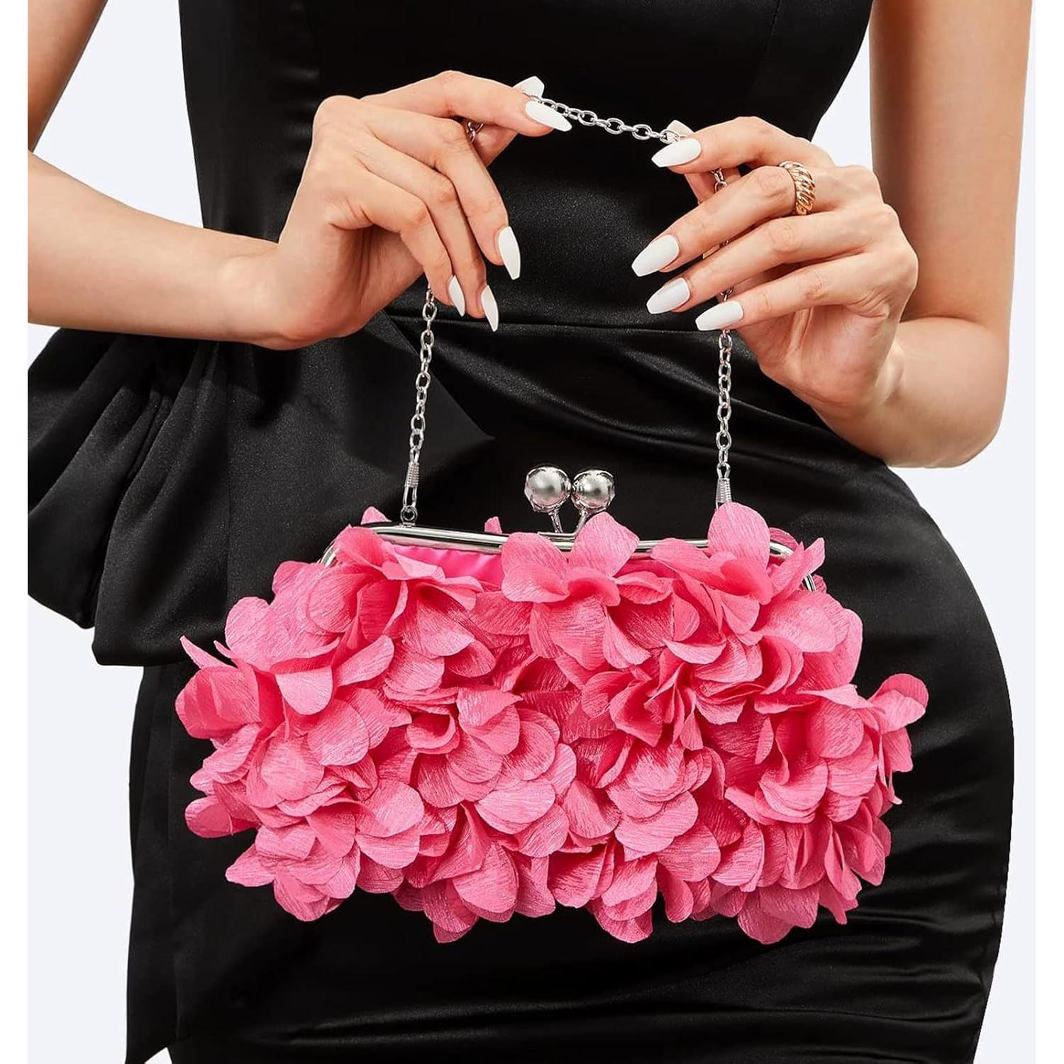 Bolso de Noche JAMBHALA Rosa 3D para Mujeres - Clutch Elegante