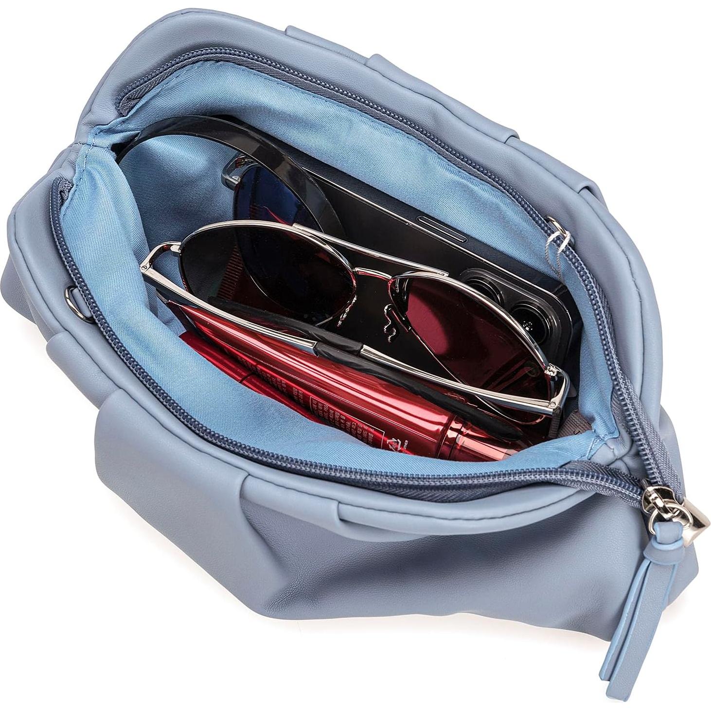 Bolso de Mano Charming Tailor Cuero Vegano Azul Polvo 24.6x12.7cm