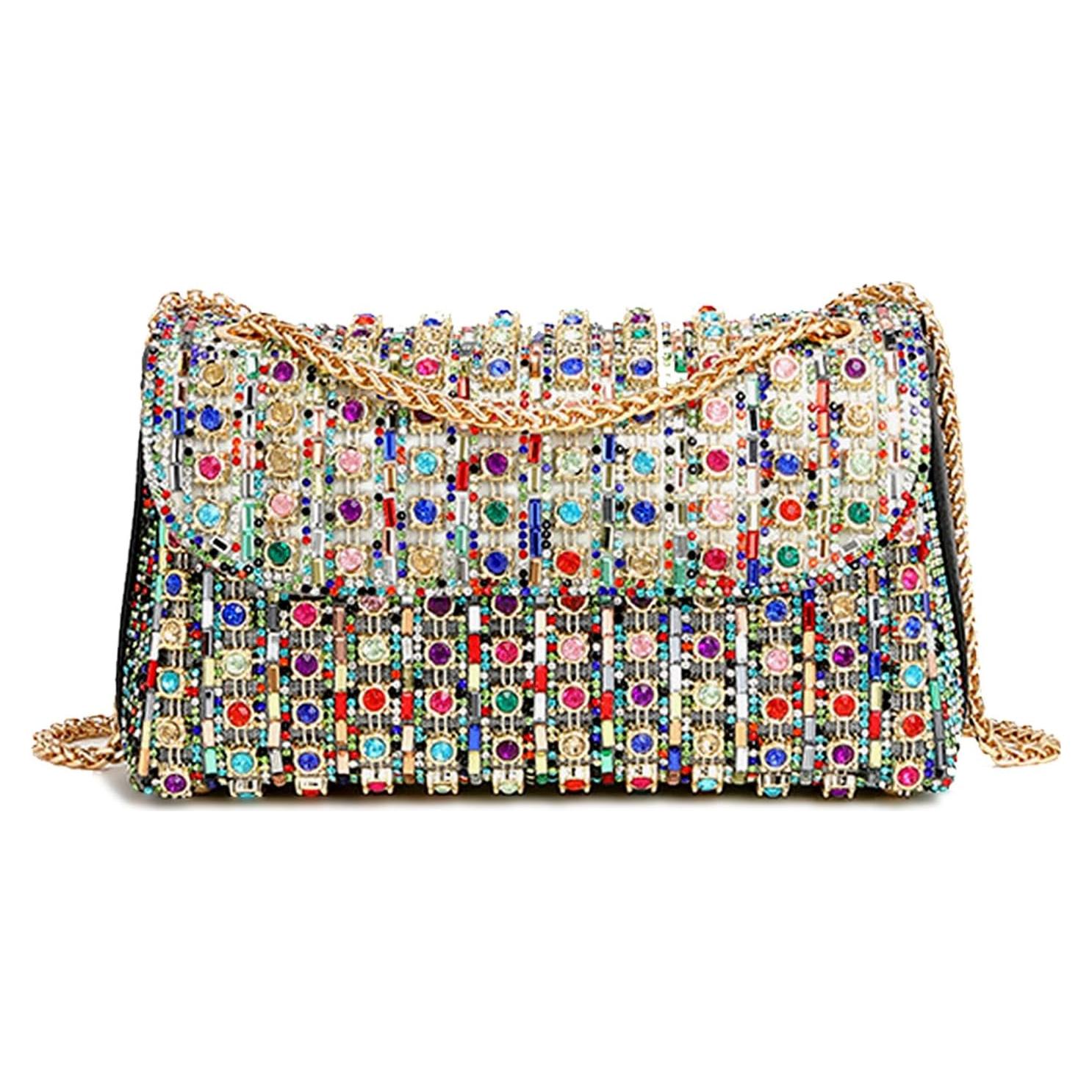 Clutch de Noche Brillante Sweetovo con Strass para Mujeres