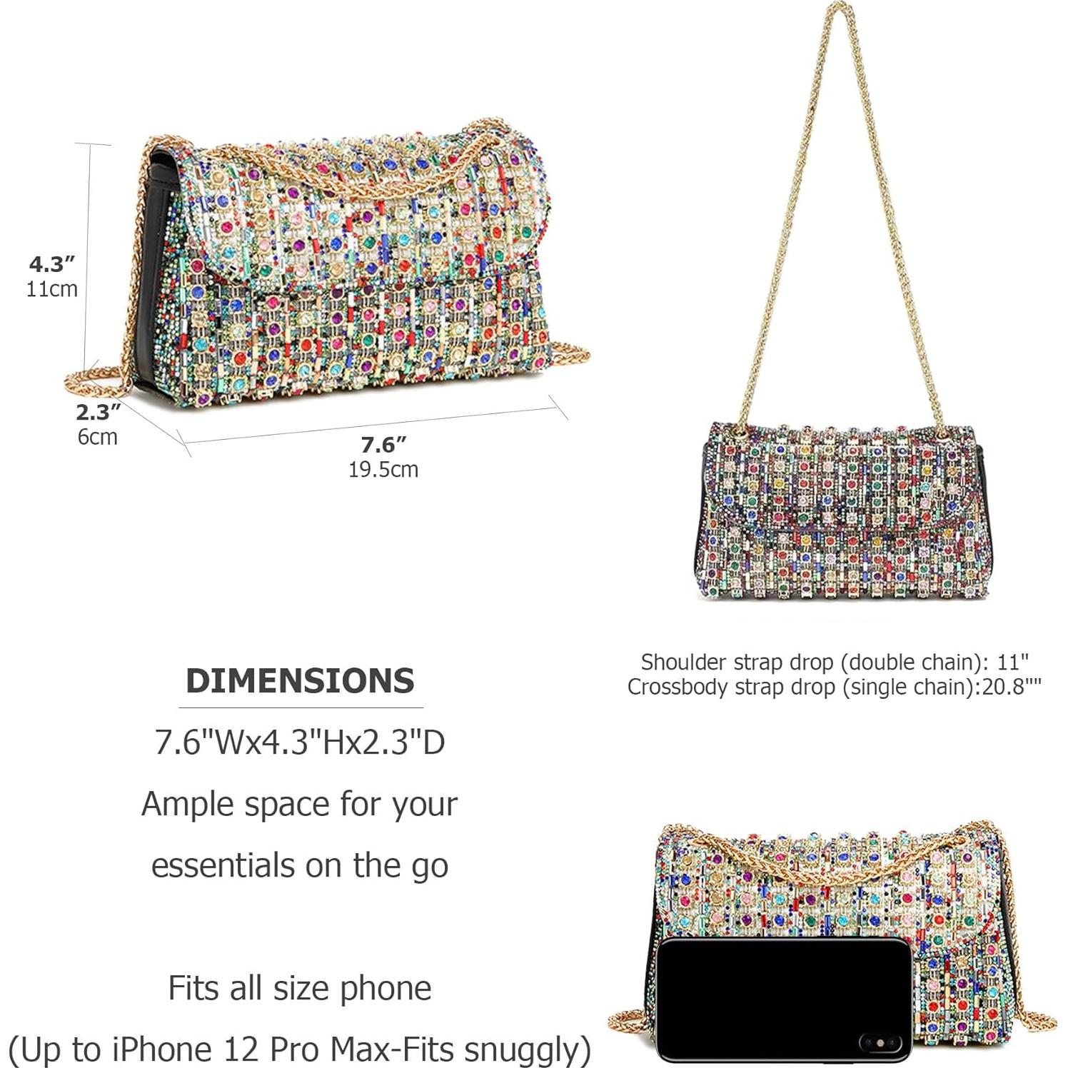 Clutch de Noche Brillante Sweetovo con Strass para Mujeres