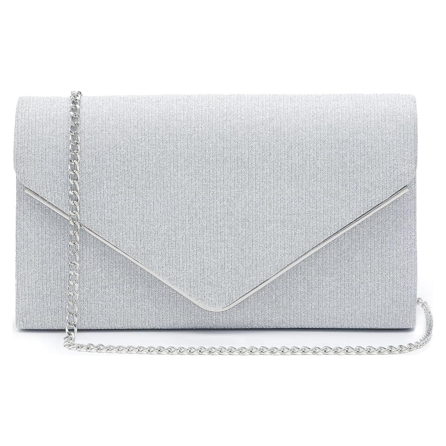 Clutch de Noche Dasein Plata Brillante 21.6x12.7cm