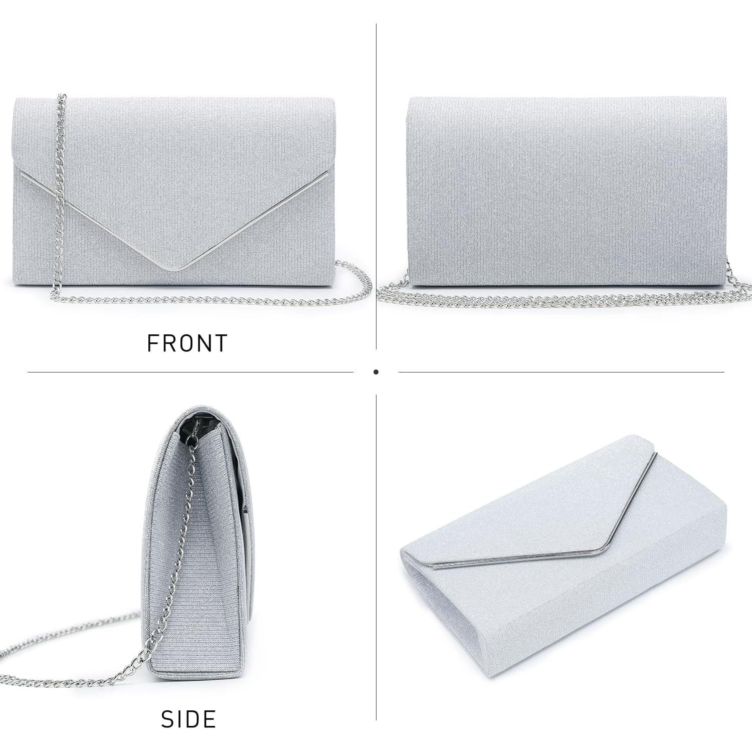 Clutch de Noche Dasein Plata Brillante 21.6x12.7cm